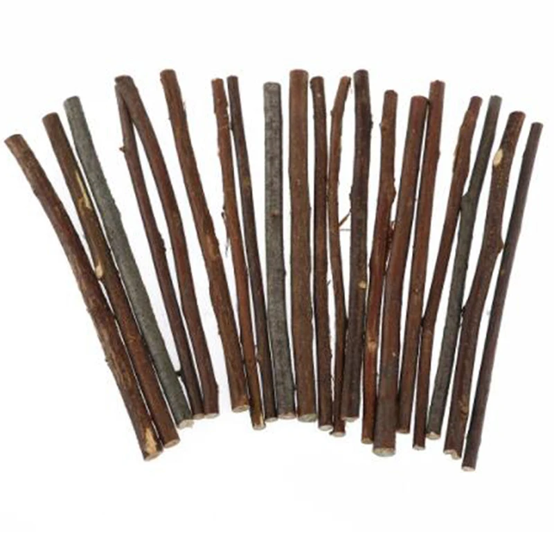 20pcs Long Wood Log Sticks DIY Crafts Photo Props For Home Garden Wedding Party Table Decoration Gift Wooden Strip DIY Material