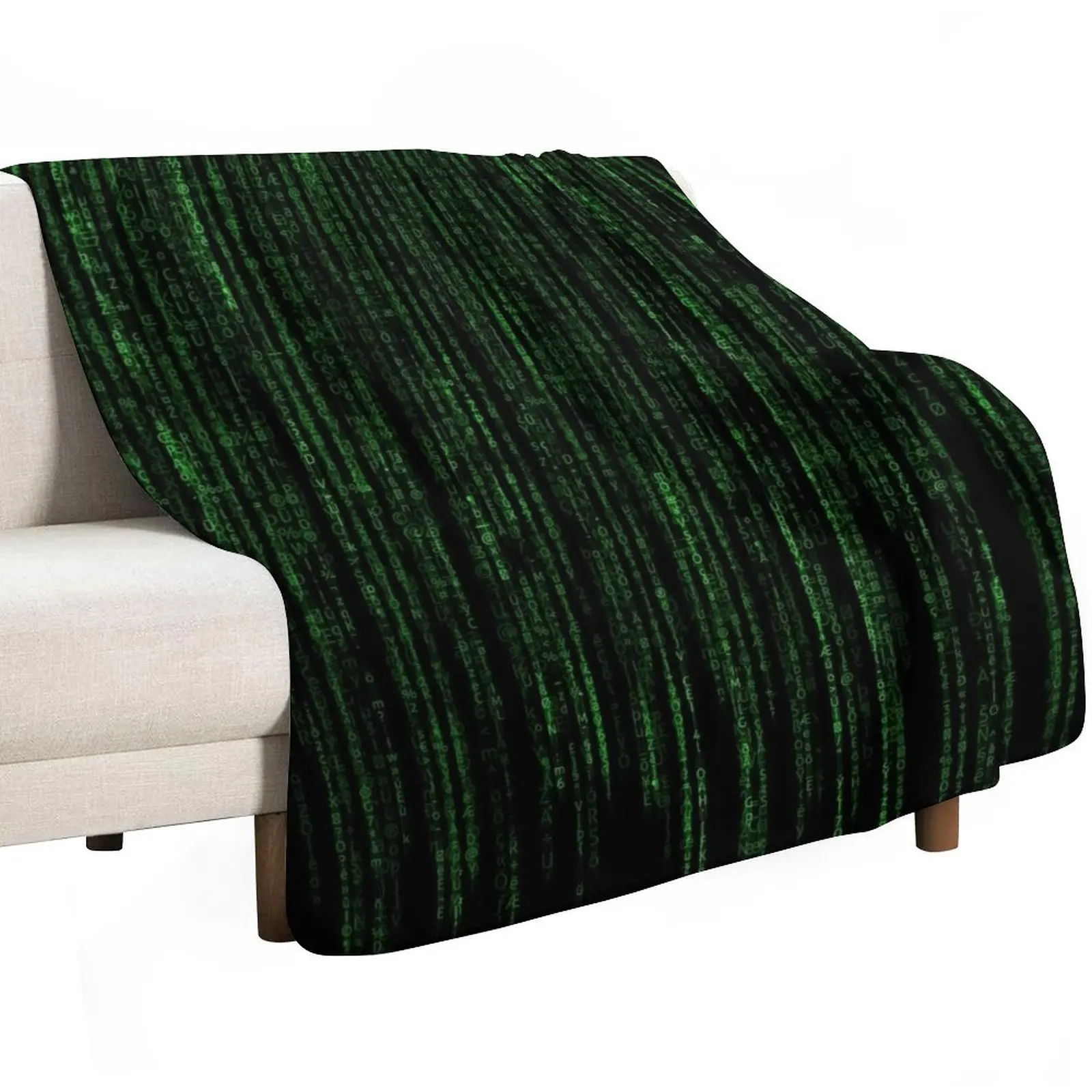 Matrix Code Blanket / Matrix Code Throw Blanket Plaid on the sofa Hairys wednesday Sofas Cute Decoratives Blankets