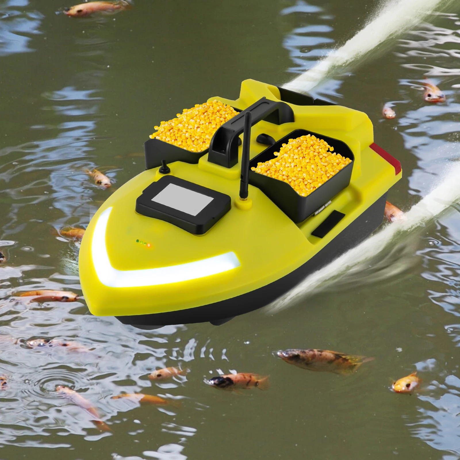 Ferngesteuertes Köderboot RC Angelboot Fischfinder 500m GPS 40 Punkte 12000mAh 4H Doppelmotoren mit Anti-Tangle-Abdeckung für Kajak- und Bootsangeln – Detail 13