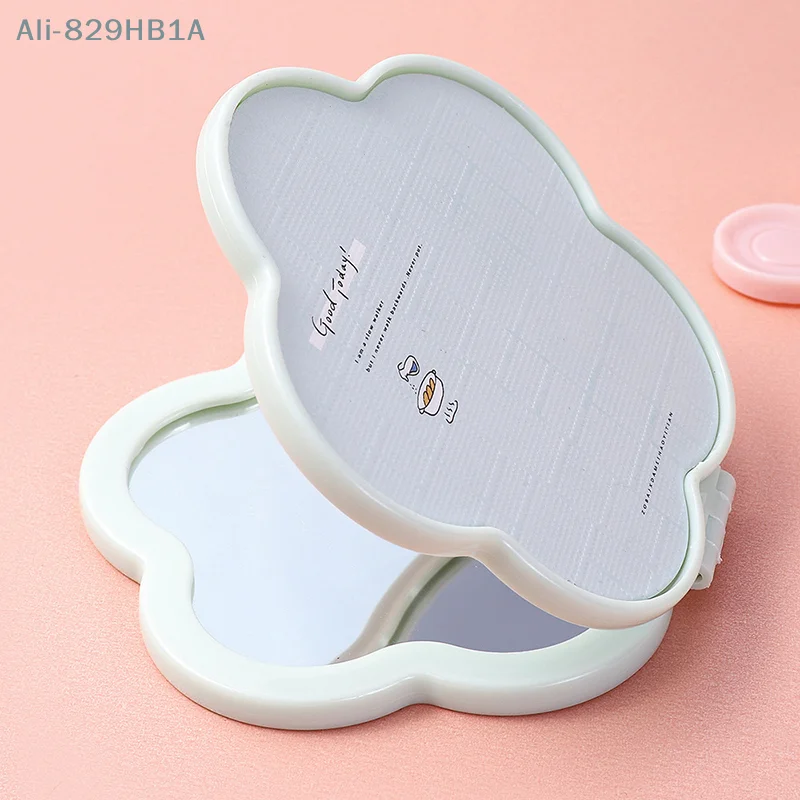 Foldable Makeup Mirror Mini Flowers Makeup Vanity Mirror Portable Hand Mirrors Double-Side Compact Mirror Pocket Cosmetic Mirror