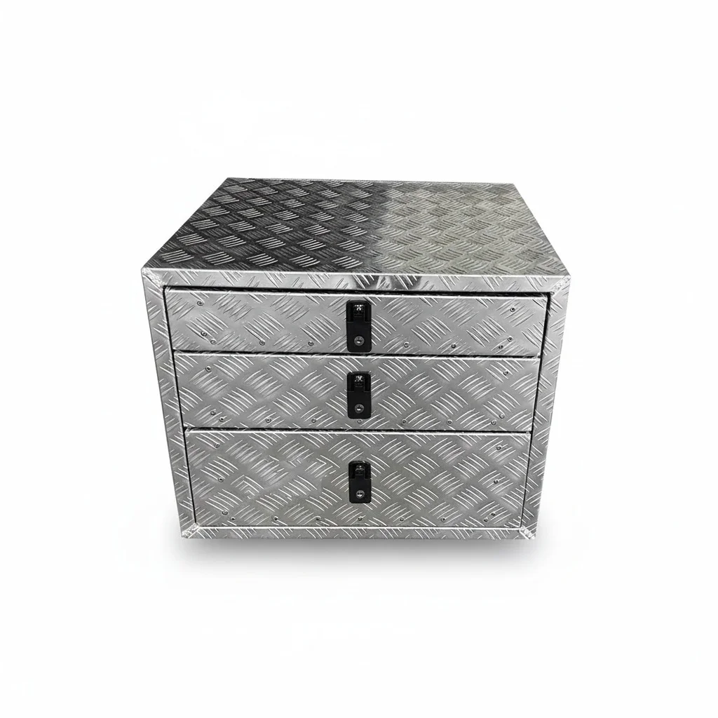 Aluminum Storage Box, 1000mm x 600mm Custom Tool Box, 2-3mm Heavy Duty Secure Pickup Tool Storage for Pickup Trucks and Cars