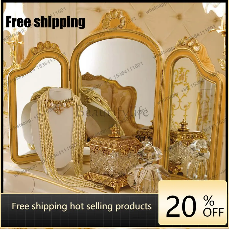 XX French princess style dresser mirror retro tri-fold mirror