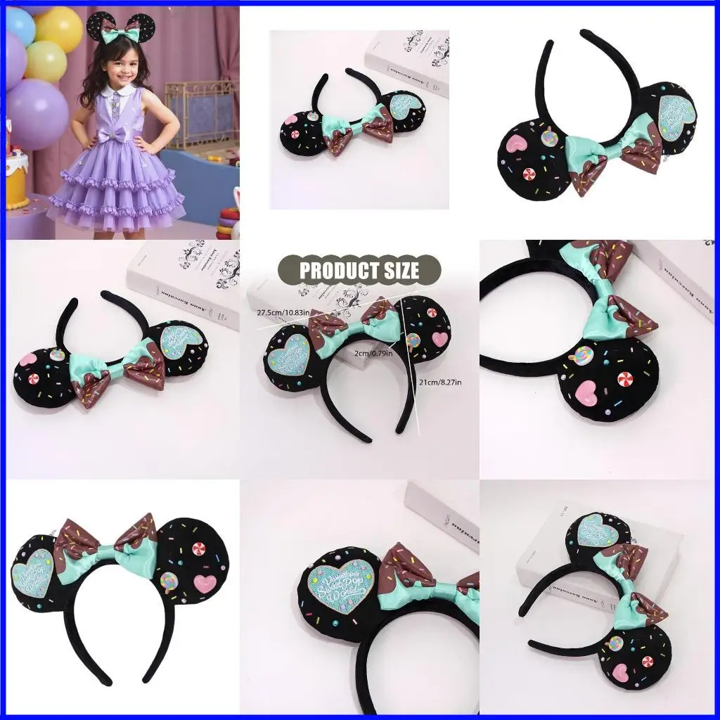 

Embroidered Heart Mouse Ears Headpiece For Cosplay Theater Costume Event