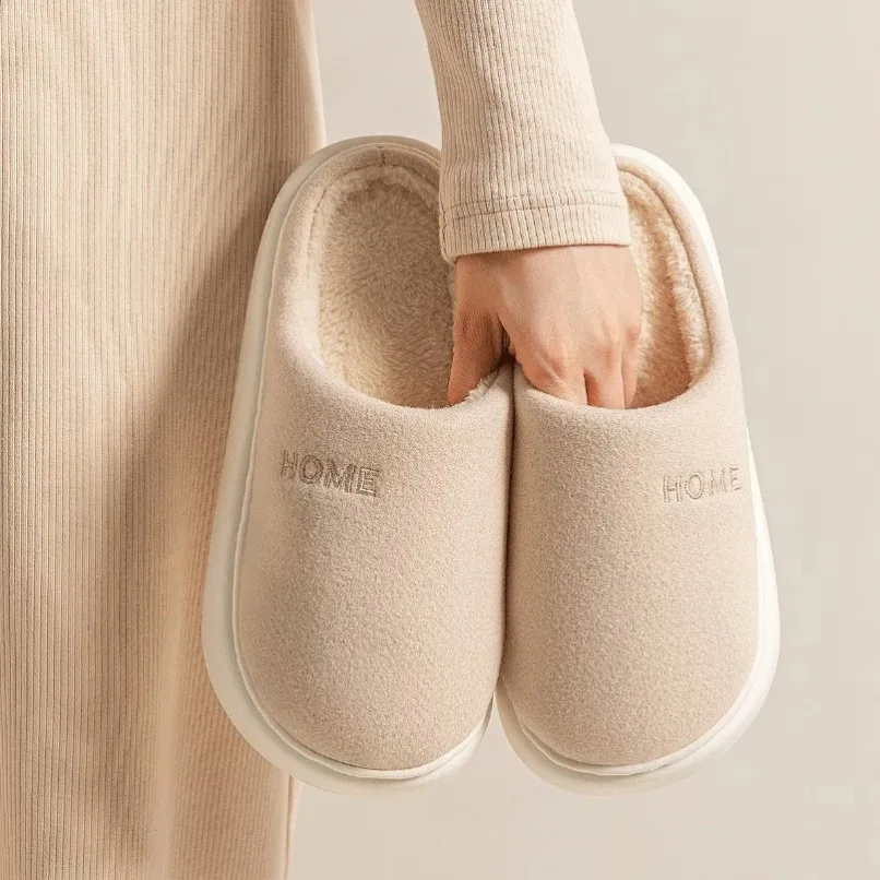 House Fuzzy Slipper Women Winter Warm Fur Plush Non Slip Indoor Lazy Female Thermal Furry Home Shoe Flat flip flop Slides