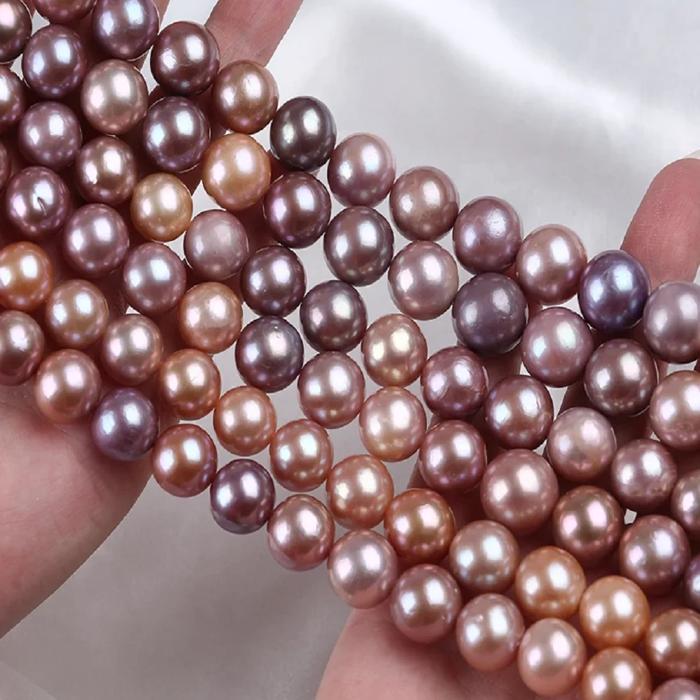 Natural 12-13mm AAA grade South Sea Pink Purple Round Pearl Necklace 14k18/20inch