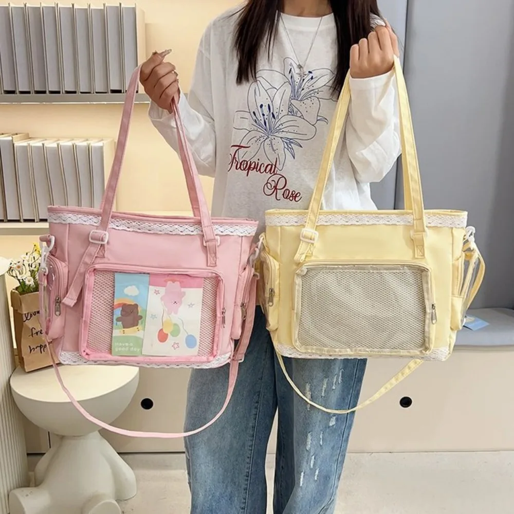 Nuova borsa Ita da ragazza dolce e carina Y2K stile preppy borsa tote di grande capacità borsa da donna con tracolla monospalla borsa per bambole