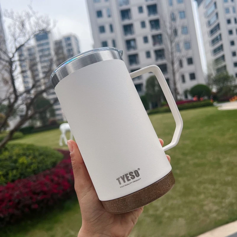 

Кофейная кружка TYESO из нержавеющей стали с широким горлышком и герметичной крышкой, изолированная офисная дорожная кружка 530 мл/710 мл для домашнего офиса, подарок