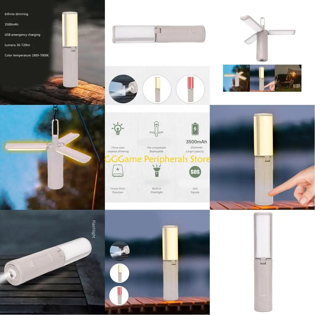 

U55B Multifunctional Camping Lanterns Portable Mini Tent Light with USB Function Built-in Flashlight for Outdoor