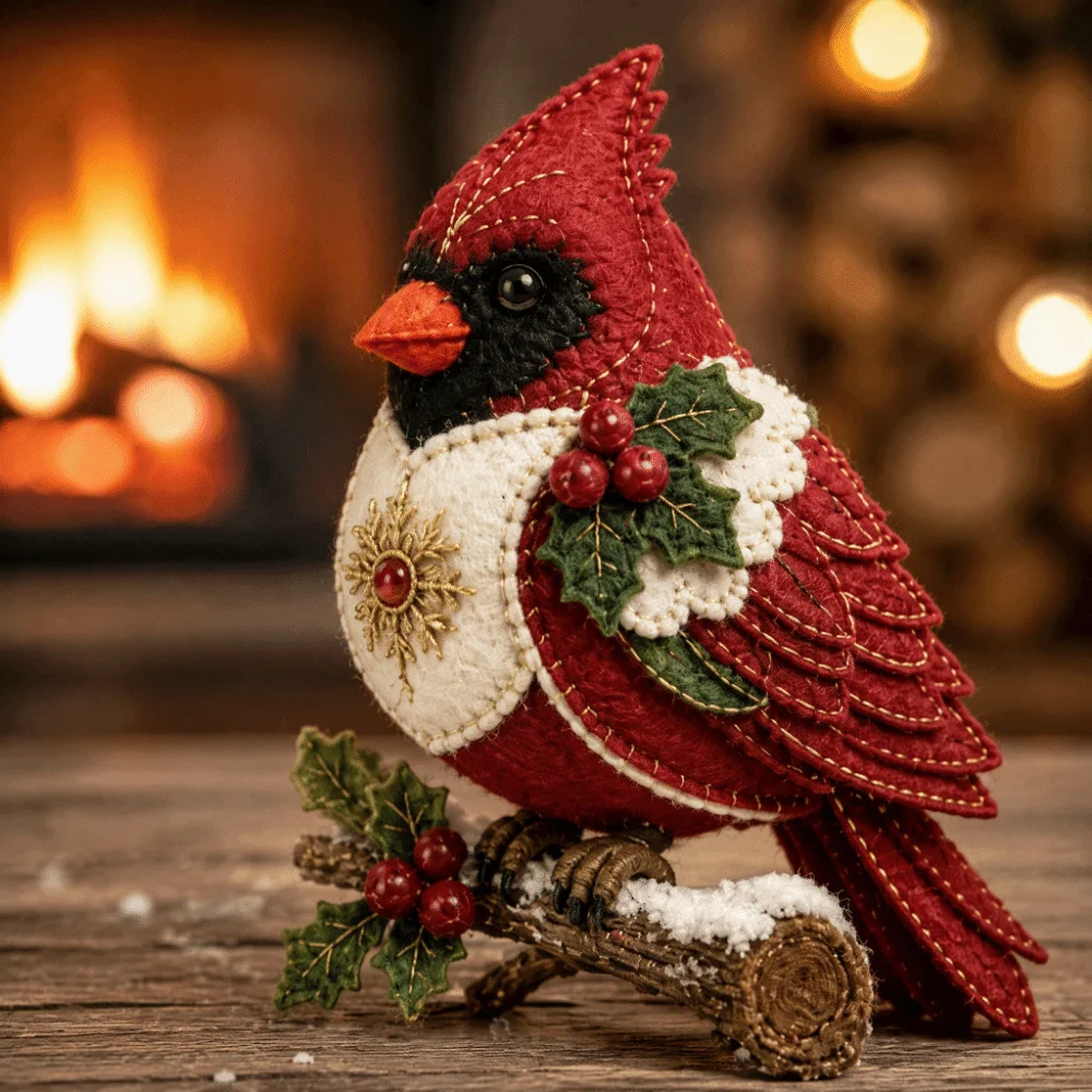 Felt Fabric Christmas DIY Patchwork Kit Hand Sewing Pre-Cut Felt Animal Craft Set Beginner Friendly Handmade