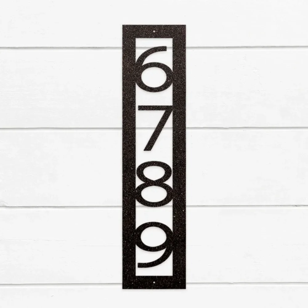 ยกระดับสไตล์บ้านของคุณด้วยป้ายหมายเลขบ้านแนวตั้ง 1 ชิ้น, เป็นตัวอักษรที่ทันสมัยแผ่นโลหะและหลักเก๋ไก๋สําหรับการแสดงผลที่มีความซับซ้อน