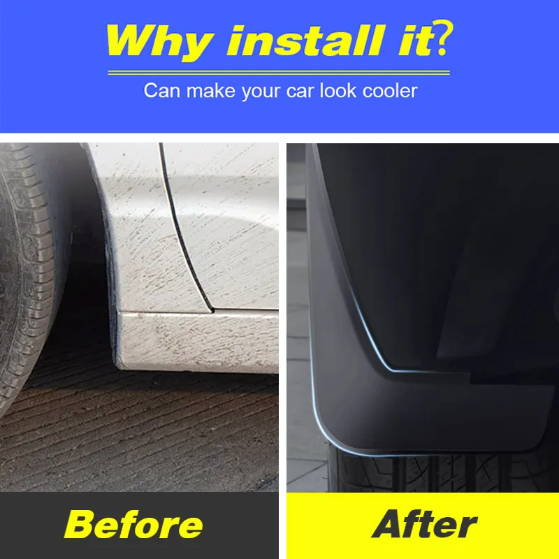 

Car Mudguards Plastic Fender Cover Flares Splash Guard Cover Mud Flaps For Zeekr 001 2021-2024 Exterior Protective Accessories