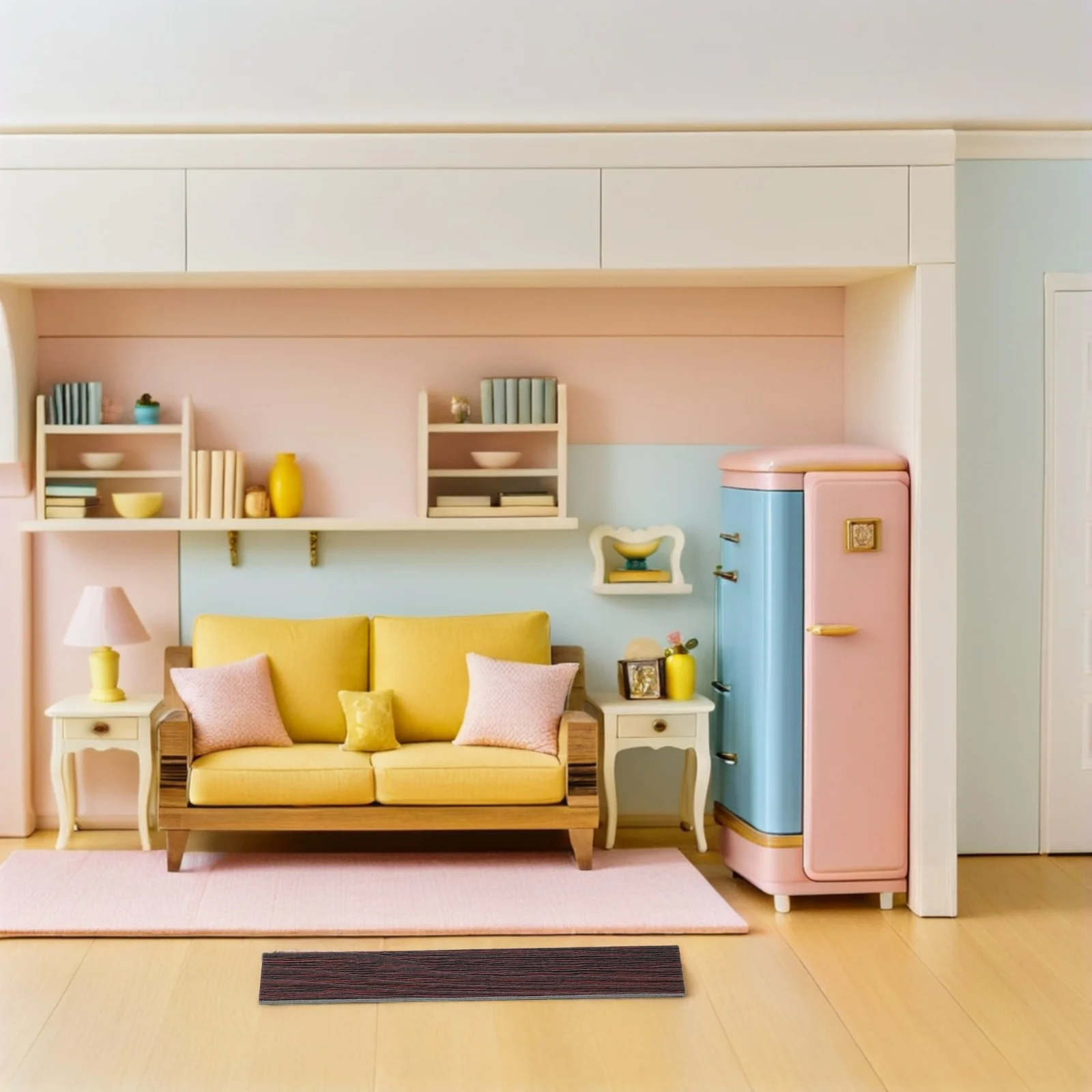 40 قطعة أرضيات مصغرة لوحات ذاتية اللصق مقياس 1:12 حبوب خشبية واقعية سهلة التركيب لوازم ديكور بيت الدمى اكسسوارات #2