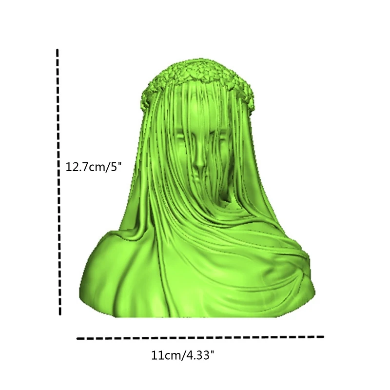 شمعة سيدة محجبة UV كريستال الايبوكسي قالب أنثى العروس العتيقة تمثال نصفي النحت امرأة الجسم الراتنج قالب من السيليكون لتقوم بها