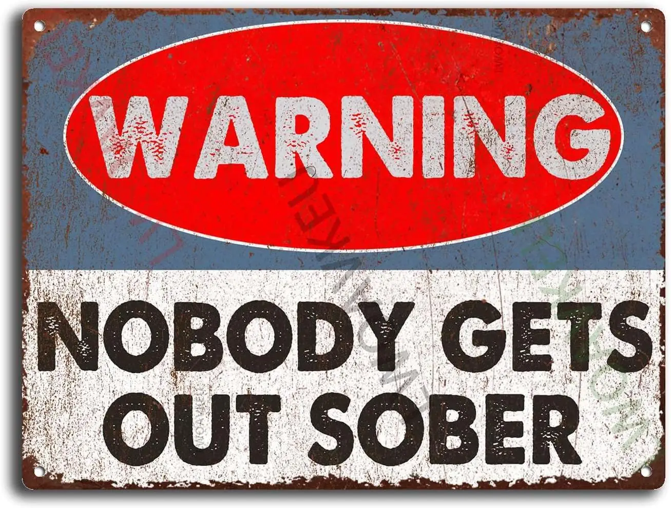 Aluminum Metal Tin Sign Nobody Gets Out Sober Pub For Home Bar Kitchen Pub Wall Decor Signs 12.00