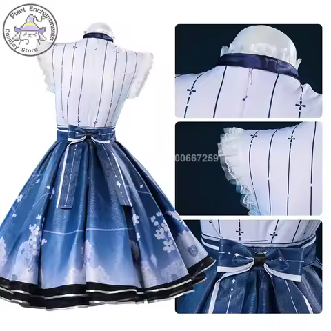 Anime Infinity Nikki Cosplay Costume for Women Wig Lolita Blue Dress Full Set Kawaii Girls Sweet Outfit Halloween Game Comic-Con