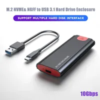 M2 NVMe SATA SSD Case 10Gbps SSDBox M.2 NVME NGFF SSD To USB 3.1 Enclosure Type-A To Type-C Cable for M.2 SSD PC Accessories