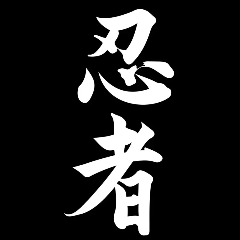 Warning Car Sticker Ninja In Kanji Japanese Chinese Character for Ninja Motorcycle Stickers Personality, Cute, Products PVC image 2
