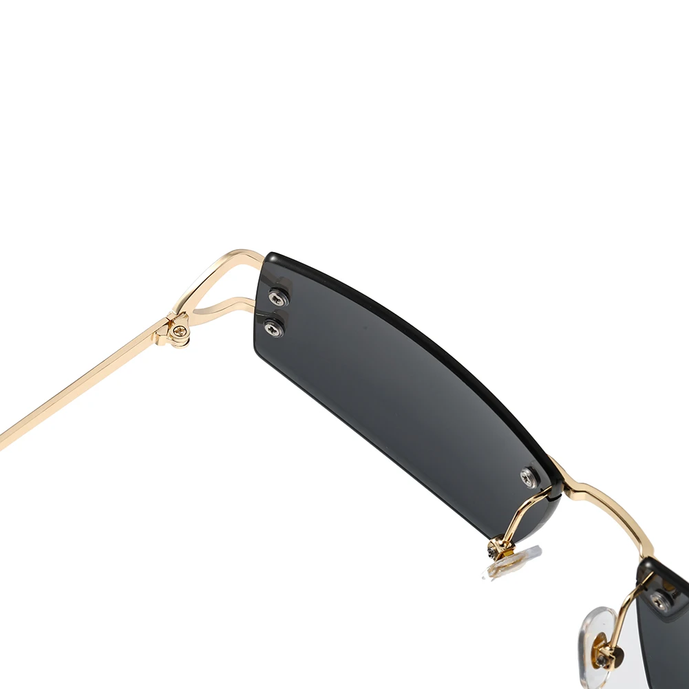 Peekaboo rimless sunglasses for women metal unisex square sun glasses for men uv400 brown grey blue decoration female 2024