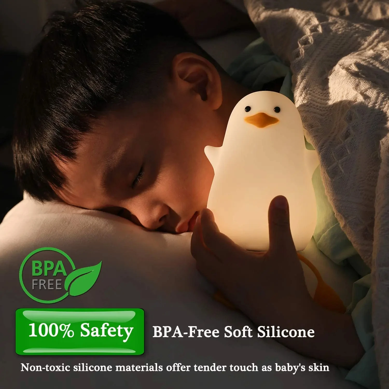 New Squishy Duck Night Light USB Rechargeable Dimmable Cute LED Seagull Night Lamp  Baby  Nursery Bedroom Decor Nightlights