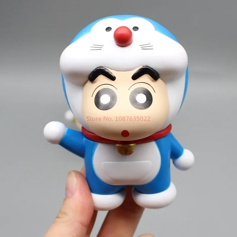 รุ่น Q Crayon Shin-Chan Doraemon อะนิเมะเดสก์ท็อปตกแต่งคอลเลกชัน PVC ของเล่นสําหรับของขวัญเด็ก