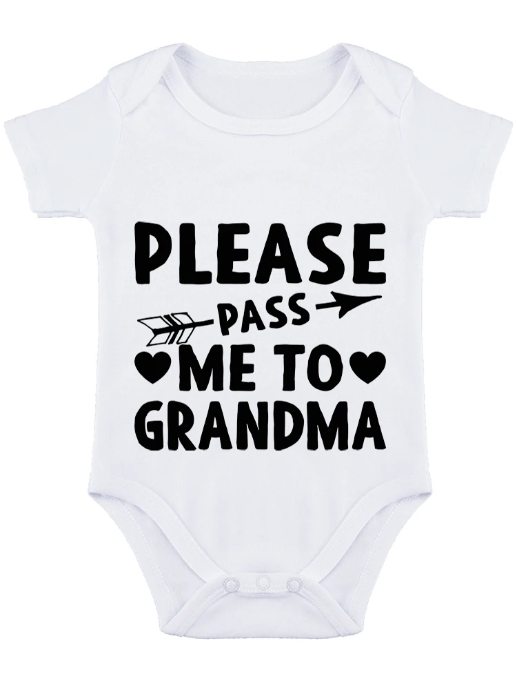 Please Pass Me to Grandma Funny Baby onesie Baby Essentials Bodysuit Baby Boy Clothes Newborn Romper