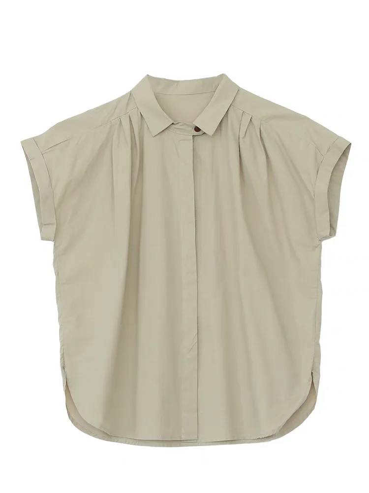 Sli Unique Summer irt Damski ort Sve Pure Color Slimming Versatile Top Quali Material Comfortable Fit Collar