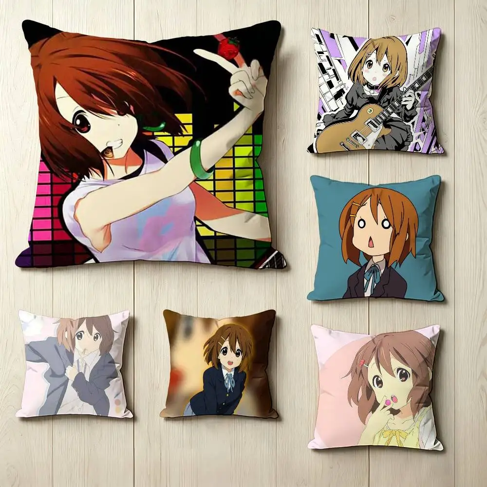 Anime K-ON! Cool H-Hirasawa Y-Yui  Square Double-Sided printed Pillow Case Bedroom Bedside Pillow Sofa Cushion Cover