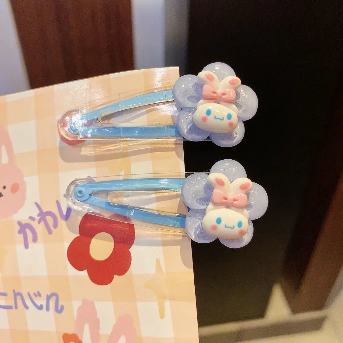 

a pair Sanrio New Flower Transparent Exquisite BB Cartoon Hair Clip Student Girl Heart Side Clip