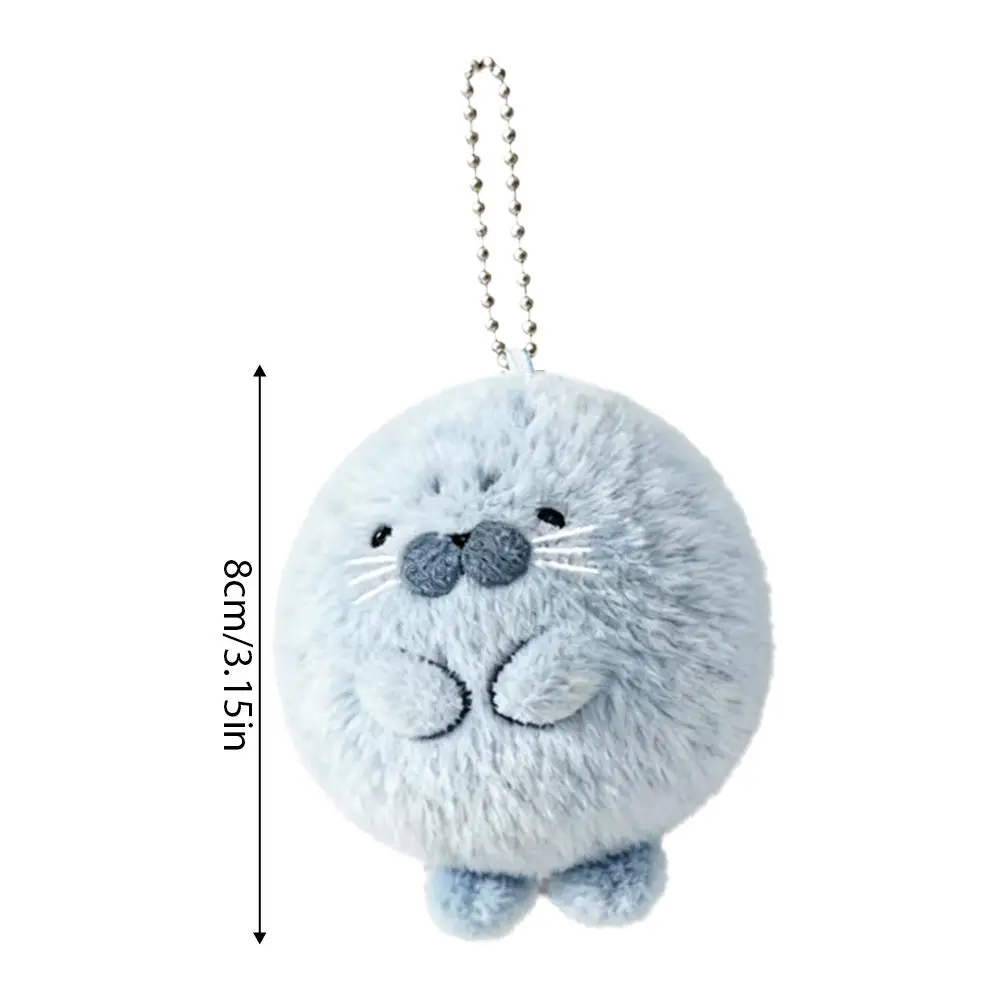 Kawaii Plüsch-Siegel-Schlüsselanhänger, Niedlicher Grauer Ball-Stofftier-Anhänger, Weiche Flauschige Taschen-/Rucksack-Dekoration, Perfekter Täglicher Begleiter – Detail 8