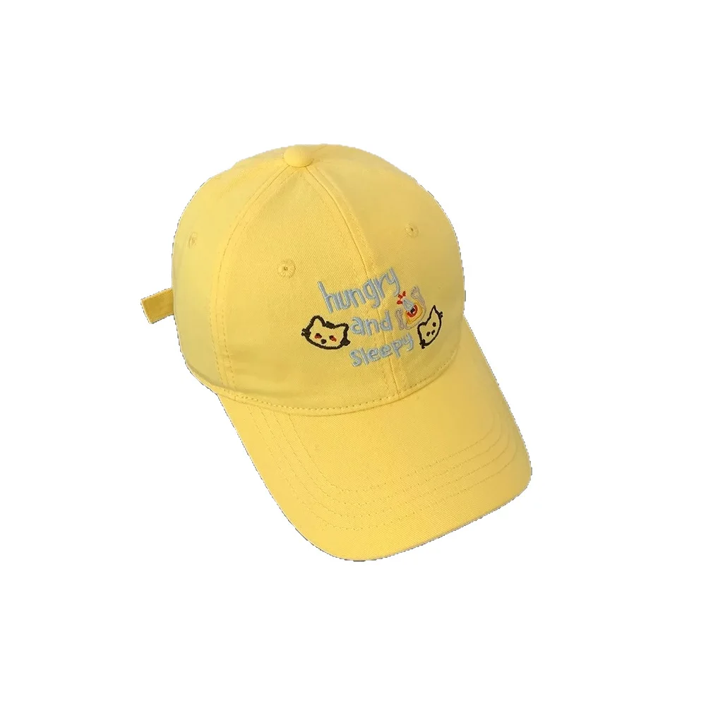 Бейсбольная кепка с вышивкой кошачьих букв, женская летняя кепка с широкими полями, маленькая фуражка с большим окружностью головы, шляпа от солнца