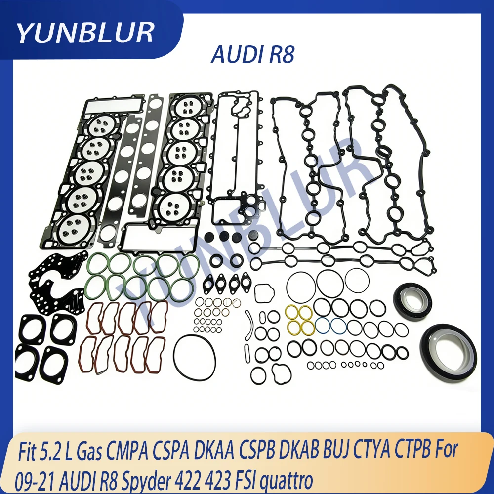 Juego completo de juntas de motor para motores de gasolina 5.2 L CMPA CSPA DKAA CSPB DKAB BUJ CTYA CTPB para AUDI R8 Spyder 422 423 FSI quattro de 2009-2021