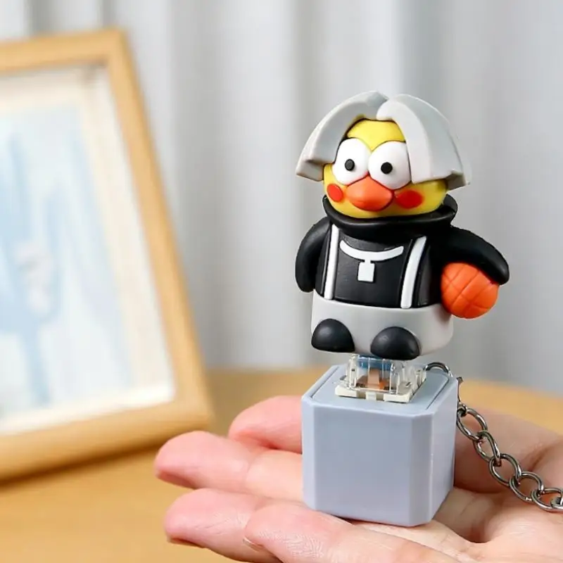 Cartoon Chicken Fidget Toy Keychain Sound Light Effects Sensory Stress Relief Toy for Toddler Early Play