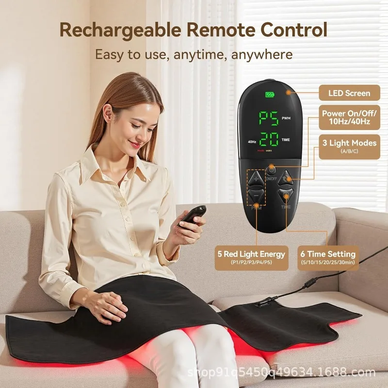 적외선 치료 패드 스킨케어 420PCS 3 in1 LED 원적외선 허리 등 어깨 근육통 요가 매트 완화 및 휴식