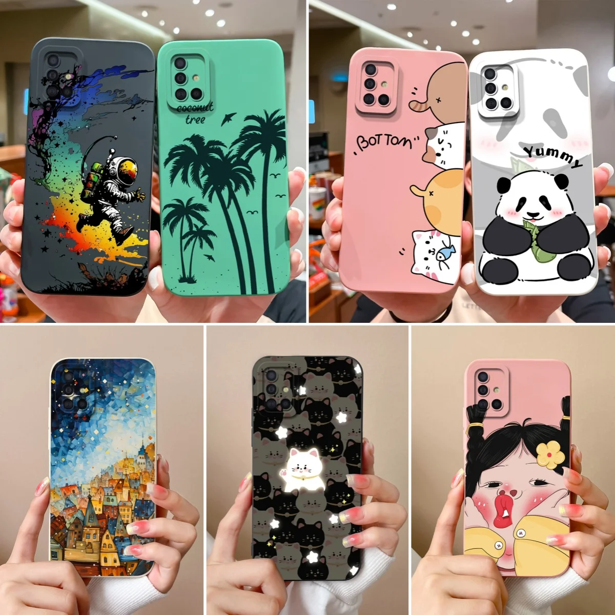 For Samsung Galaxy A51 A71 A31 Phone Case Cartoon Full Protection Cases For Samsung A 51 71 31 Soft Liqiud Silicone Back Cover