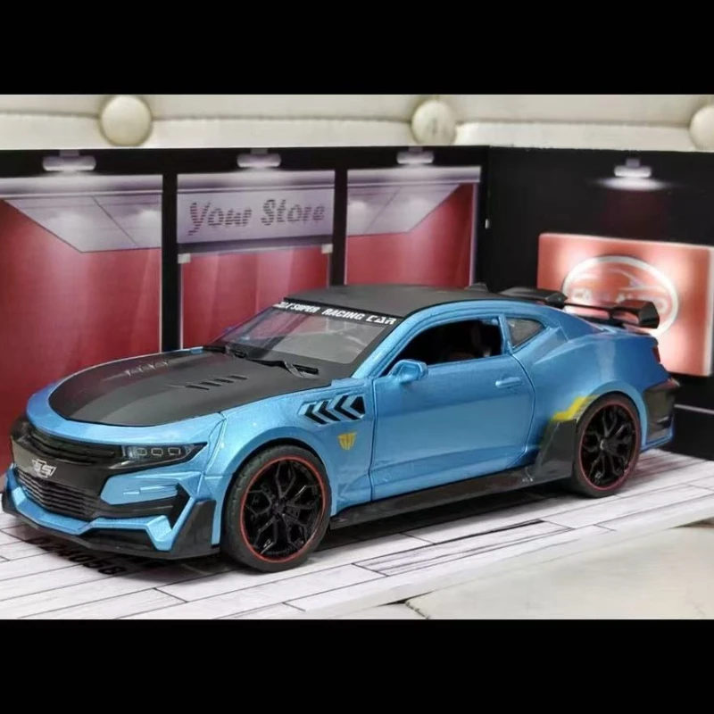 

1:24 Chevrolet Camaro Hornet ﻿Alloy Sports Car Model Sound and Light Pull Back Metal Vehicle Model Toys for Children Boy Gifts