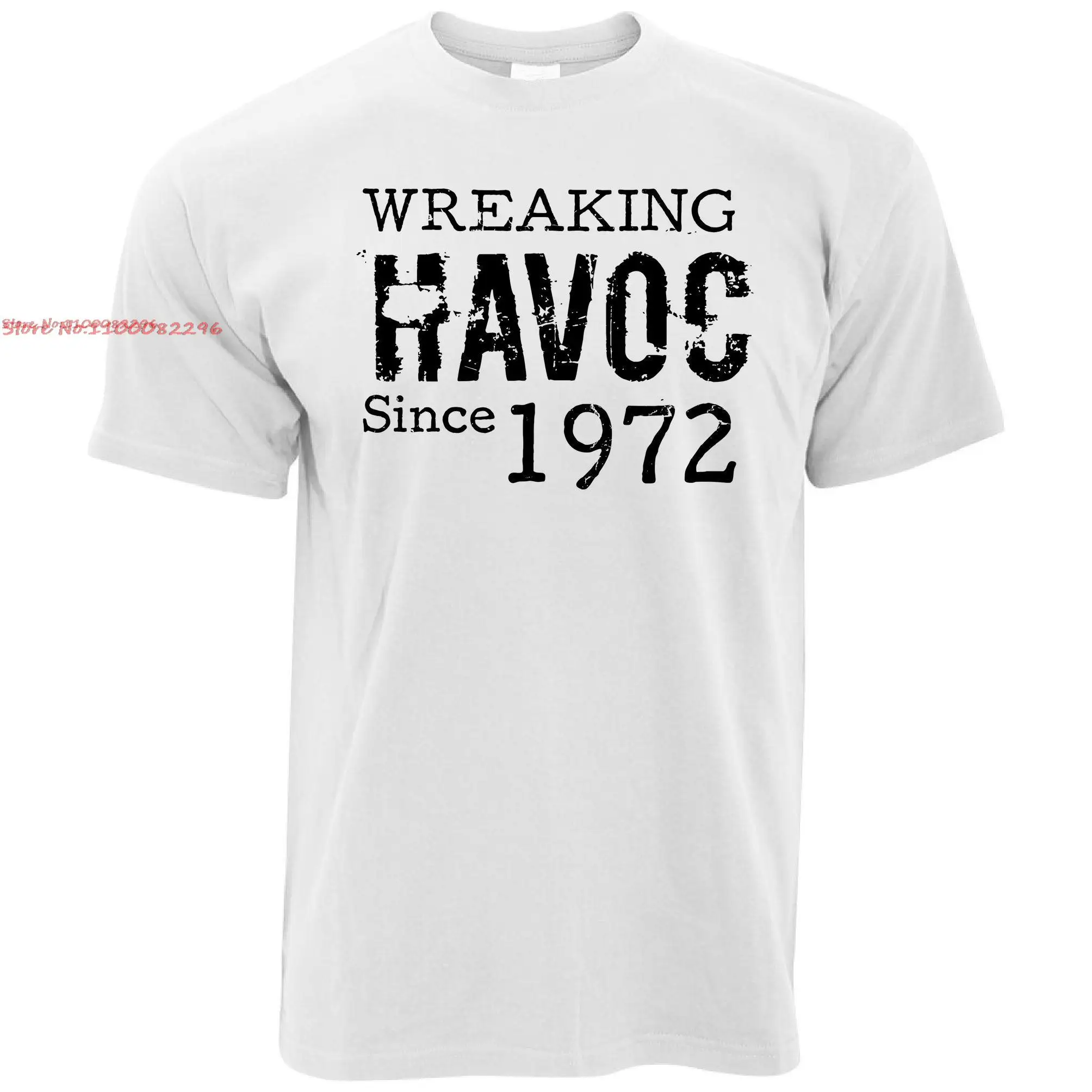 Heren 52ste Verjaardagscadeau 100% Katoenen T-Shirt Dat Grote Schade Aanricht Sinds 1972 Vijftigste Vader Vader Vader Echtgenoot Cadeau Idee Tees Vintage Tshirt