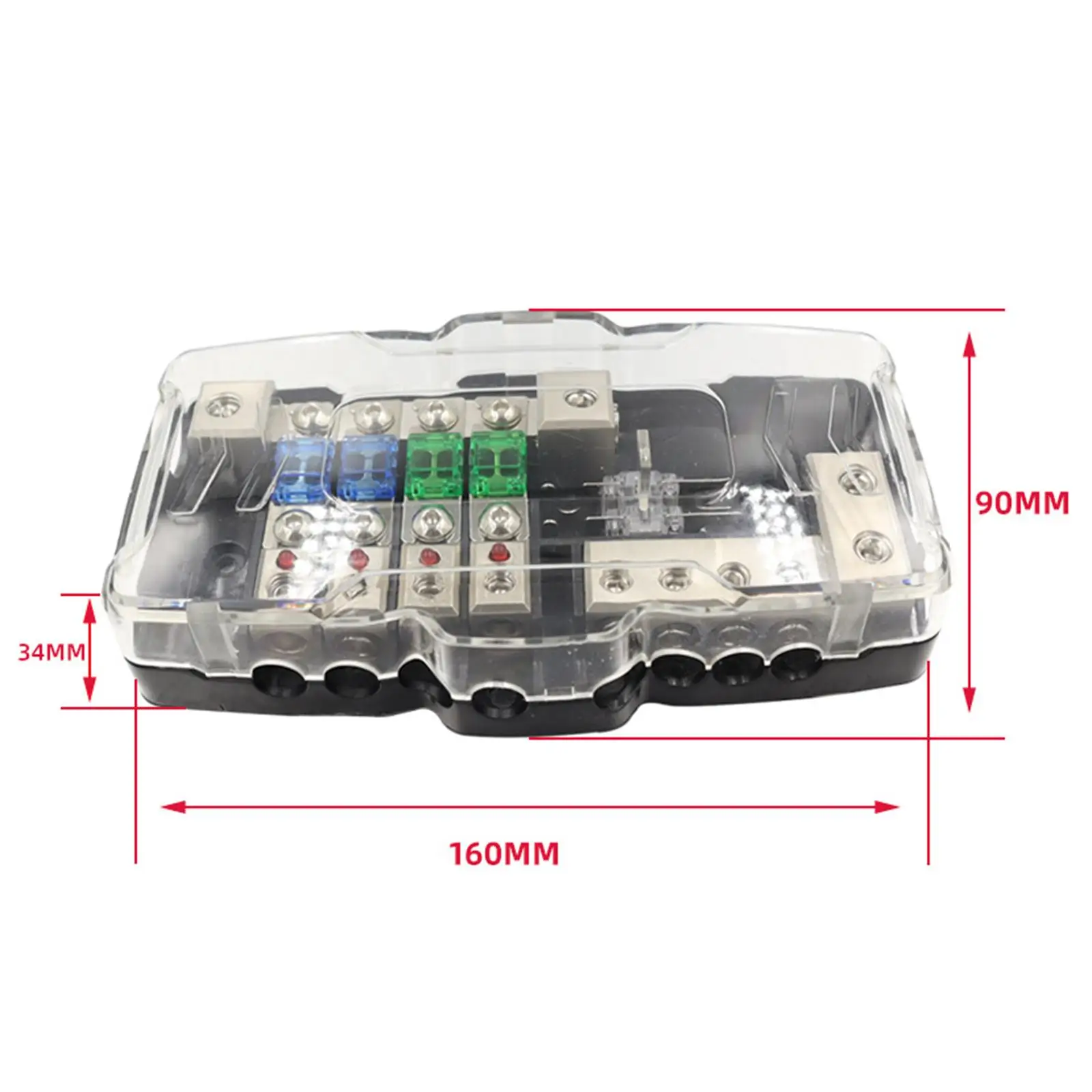 120A ANL Fuse Holder Block with Fuses Zinc Alloy Inline Circuit Breaker Car Audio Amplifier Protection for Vehicle Marine RV view 2
