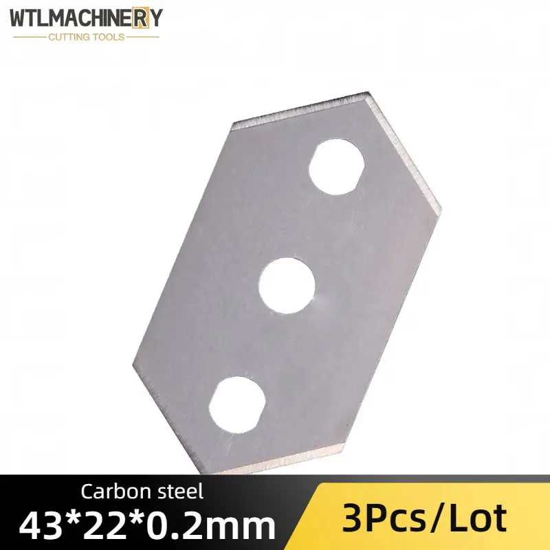 

3 шт., лезвие для резки пленки из кремниевой стали с 3 отверстиями, 43x22x0,2 мм, фольга, резка тканой сумки