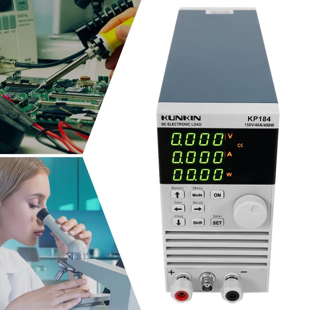 KP184 Eénkanaals DC elektronische belastingsmeter Rechthoekig 4 belastingsmodi Plug-in schakelbare spanning