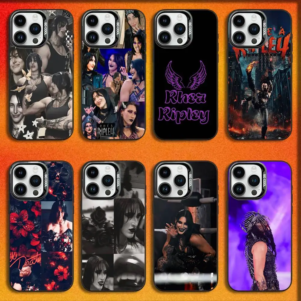 

Cool R-Rhea Ripley Wrestler Phone Case For iPhone 16,15,14,13,12,11,Mini,Pro,E,MAX Black Candy Matte Shockproof Cover