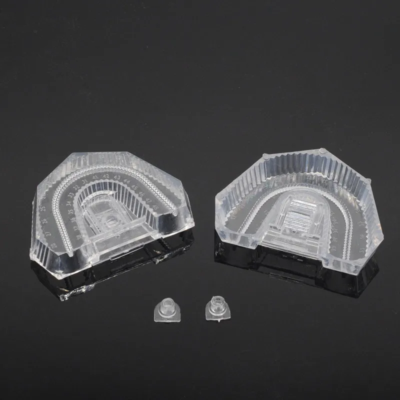 

100Pcs Dental Transparent Disposable Mold Base Denture Tray Sectioned Base Kit For Dental Lab Tools Plastic Base Box