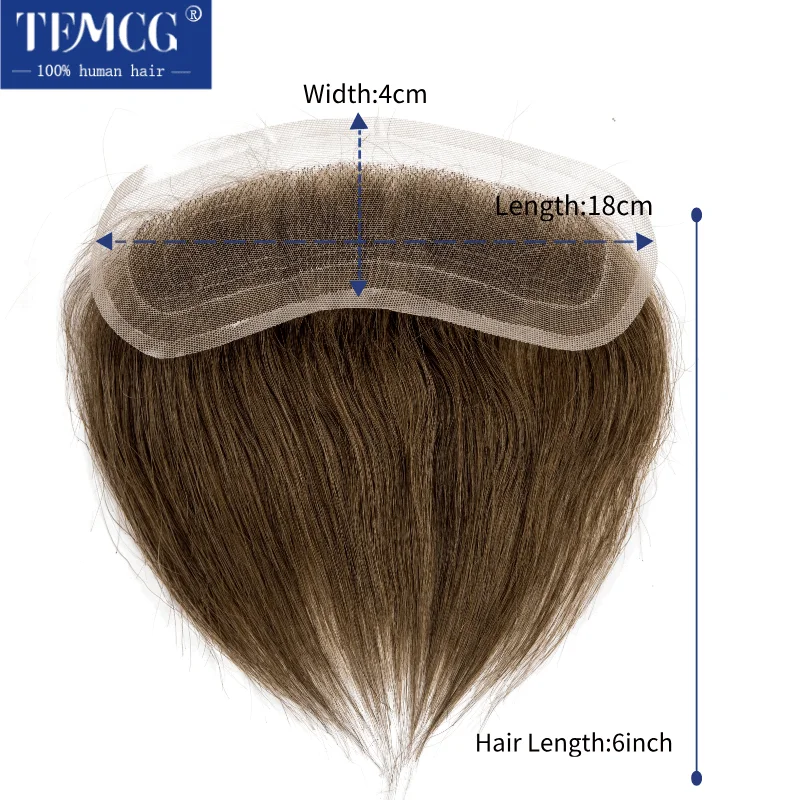 남성용 통기성 레이스 프론트 헤어 보형물, 모노탑 100% 인모 가발, 모세관 보형물, 내구성 있는 남성 가발