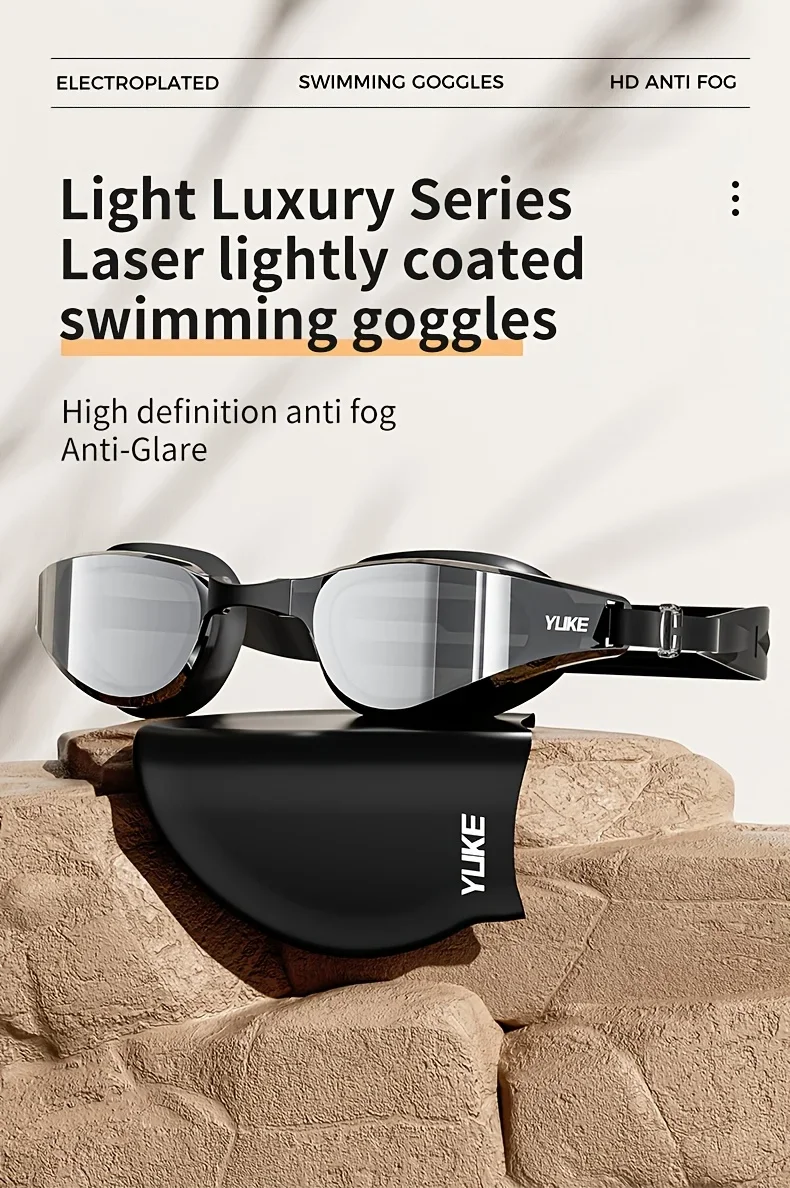 2025 Professionelle Anti-Fog-Beschichtung HD-Schwimmbrille, auslaufsichere Schutzbrille für Männer und Frauen, verstellbare Silikon-Schwimmbrille – Detail 1