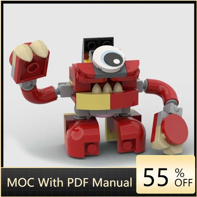 

56 Parts MOC Customize Toy Series Red Cyclops Warrior Model Building Blocks Assembly Toys Christmas Birthday Gifts For Children