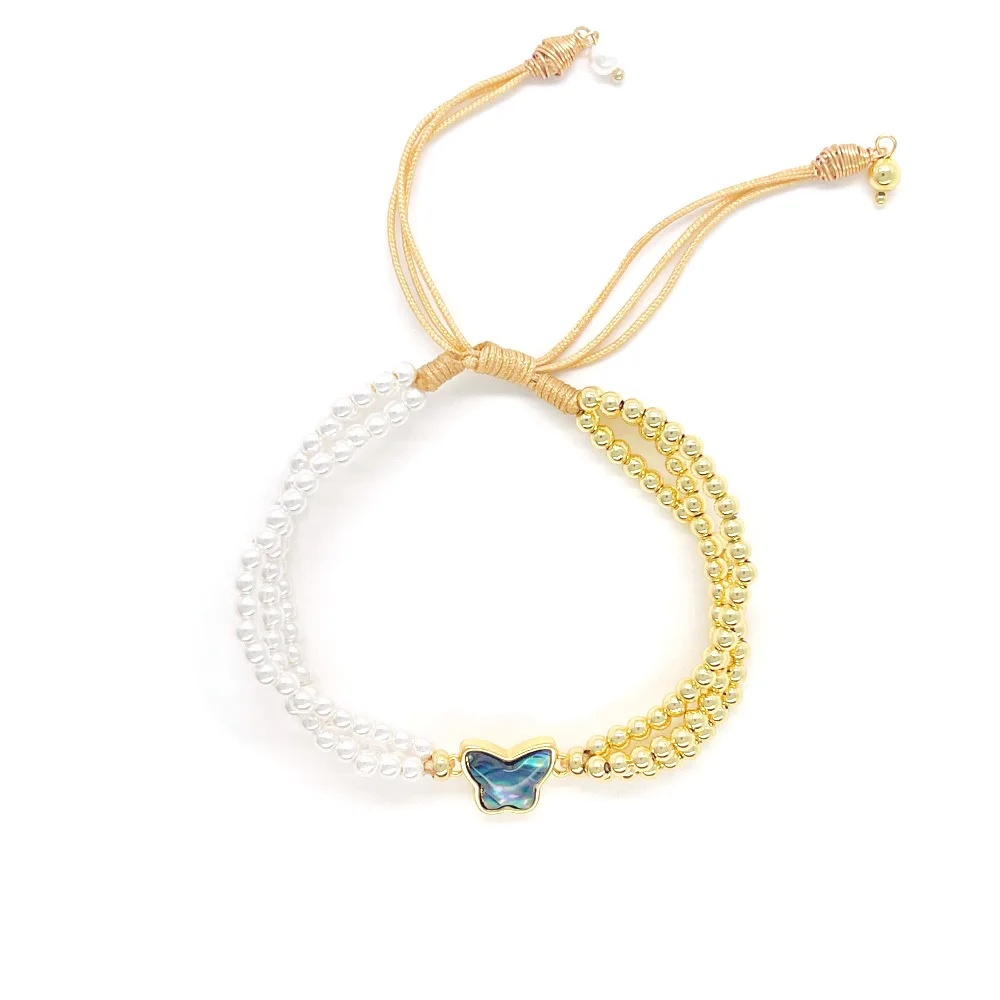 ZGMXR Rice bead bracelet Pearl Bohemia Adjustable Multiple layers Moon Palm Hand weaving Fashion Simple Woman Beaded bracelet