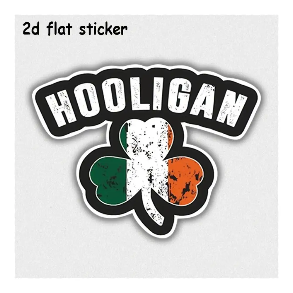 Hooligan Irish Clover Design Vinyl Sticker For Cars, Laptops, Windows, Doors, Fridges, Water Bottles