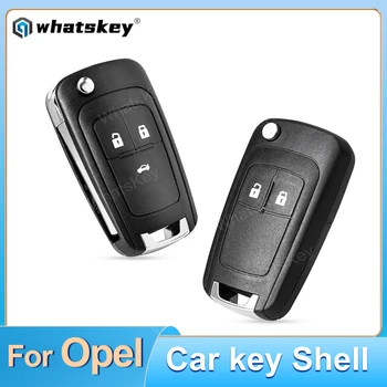 WhatsKey 자동차 키 쉘 원격 플립 접이식 키 포브 케이스, Opel Vauxhall Astra H Insignia J Vectra C 오메가 G Corsa D용, 3 버튼