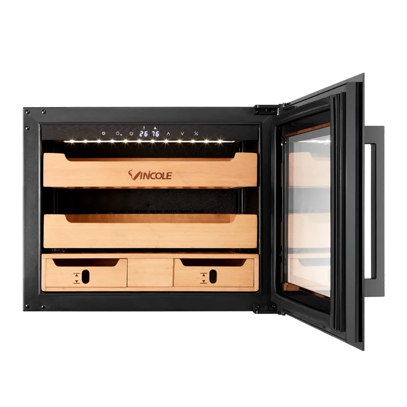 

Черный электрический сигарный хьюмидор с контролируемой температурой из Китая Шкаф из нержавеющей стали с британской вилкой для использования в гараже и отелях