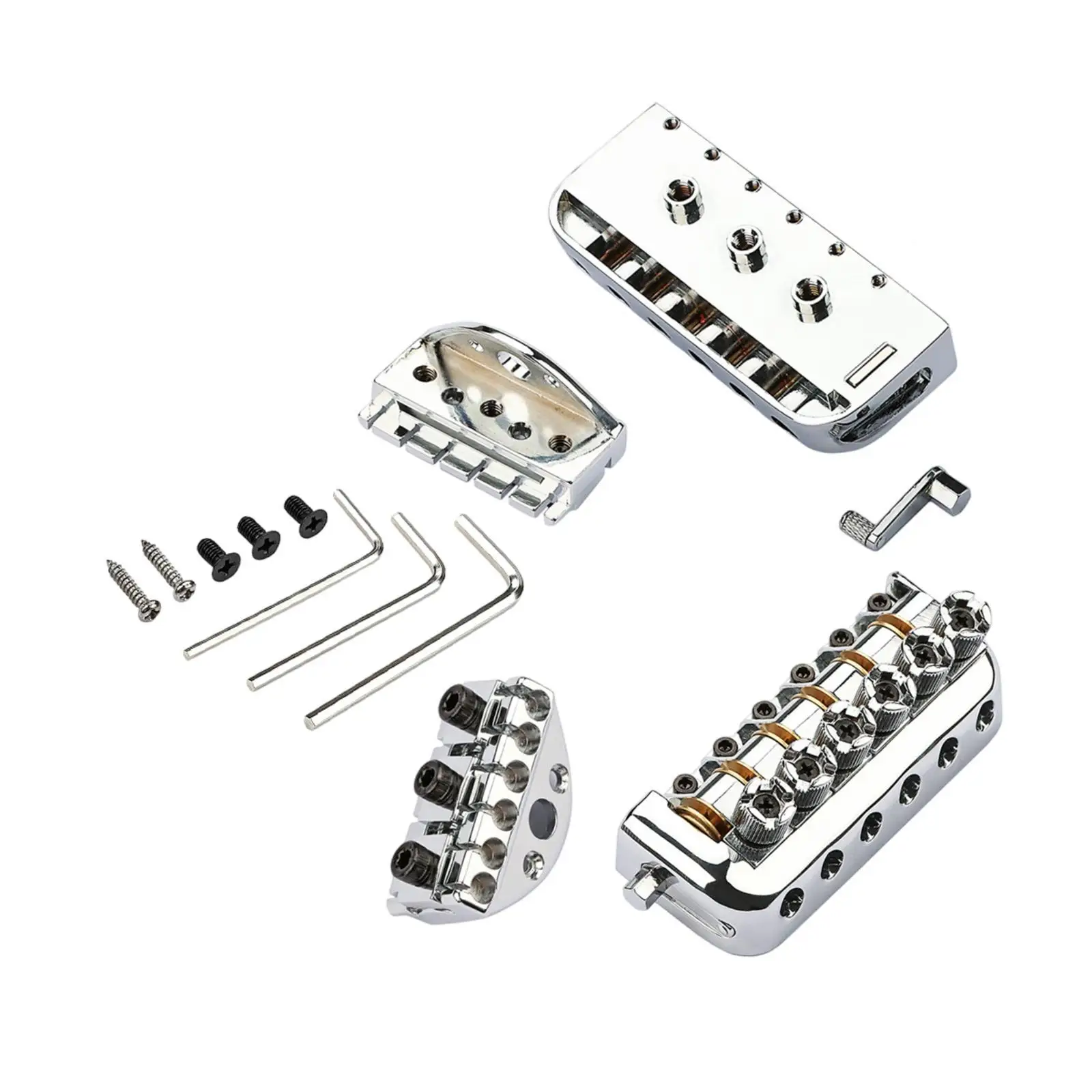 Headless Guitar Bridge 6 String Roller Saddle Tailpiece Gear Tuner Set for Electric Guitar Accessories Replacement view 2