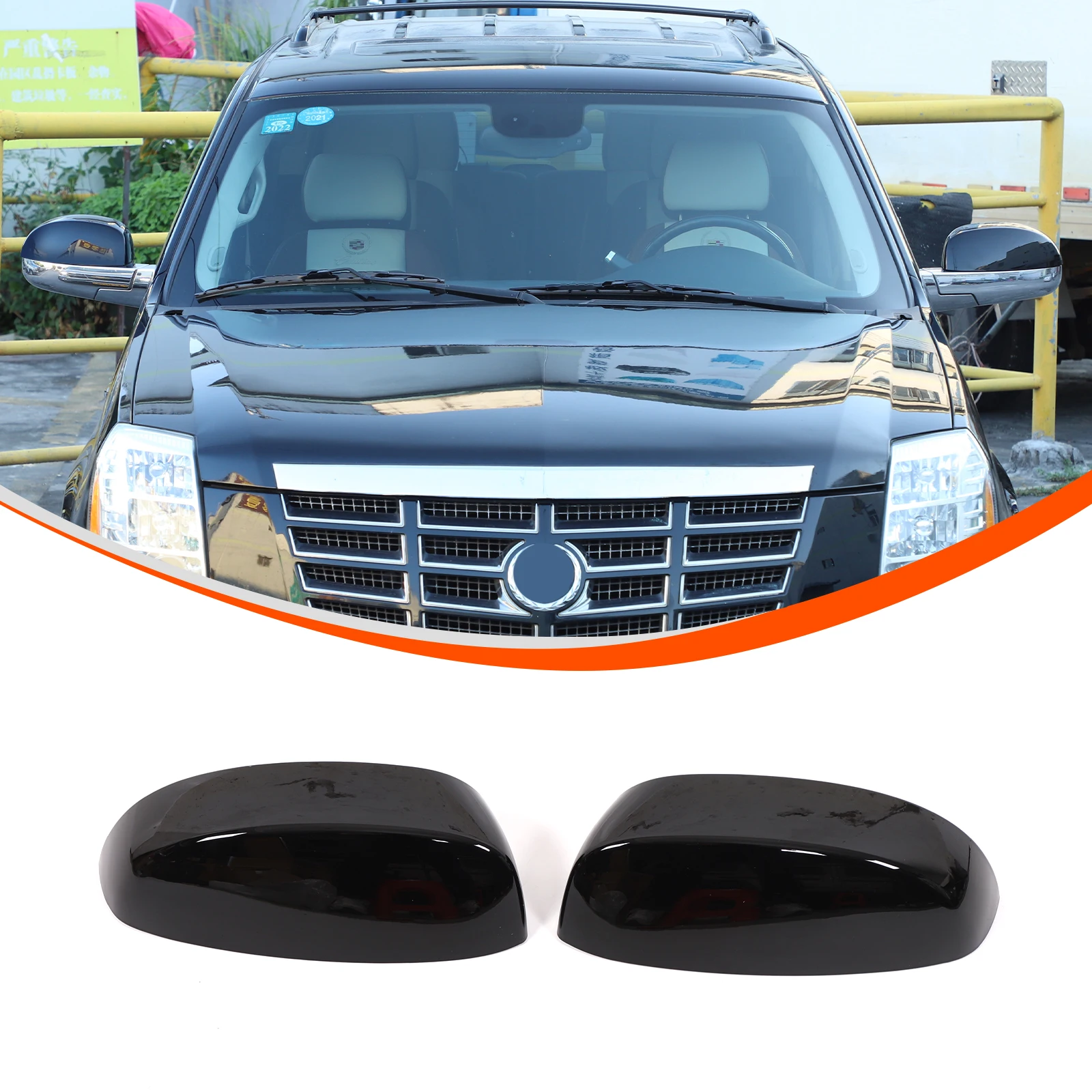 Exterior Rearview Side Mirror Housing Shell Cap silver / Gloss Black For Cadillac Escalade 2007-2014 Car Accessories